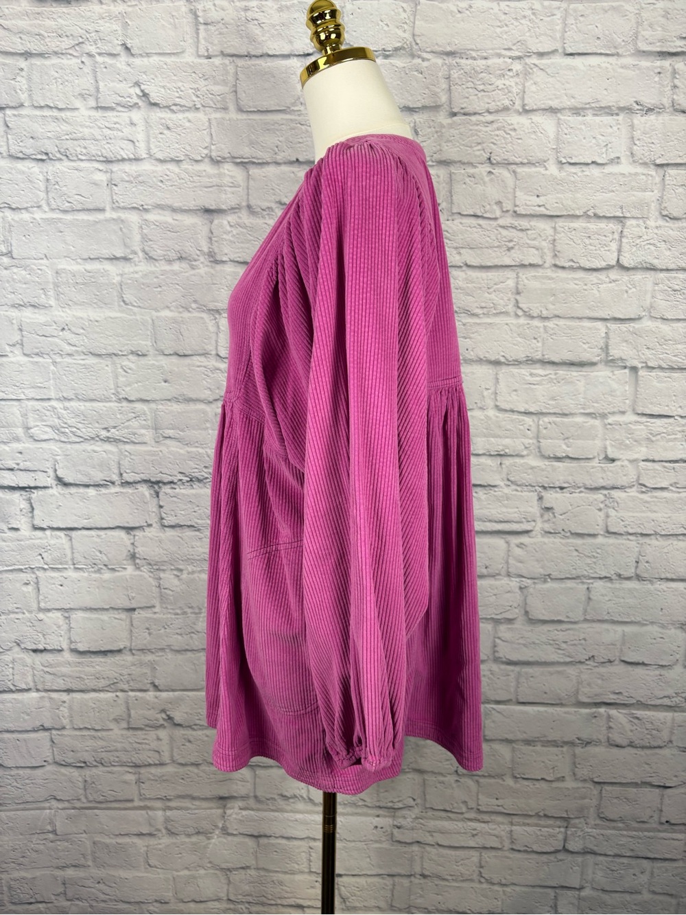 Free People Just My Type Dress tunic purple/pink corduroy dress size M - Picture 5 of 9